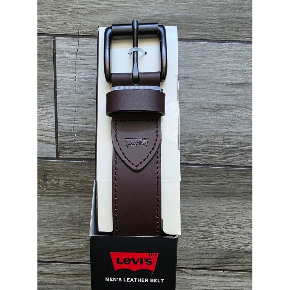 Levi's Brown Leather Belt with Dark Metal Buckle XL (42-44)
